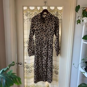 Cheetah print shirt dress